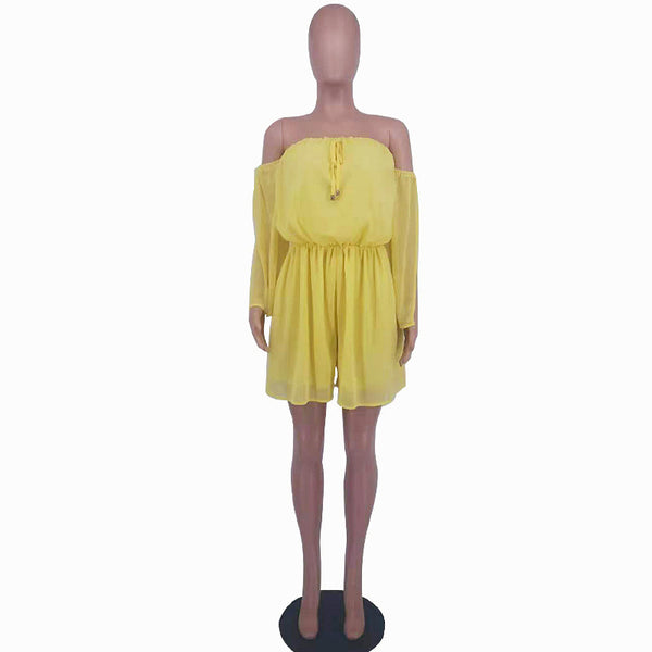 Women's Short Sleeved Chiffon Jumpsuit