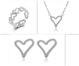 Sterling silver heart-shaped jewelry